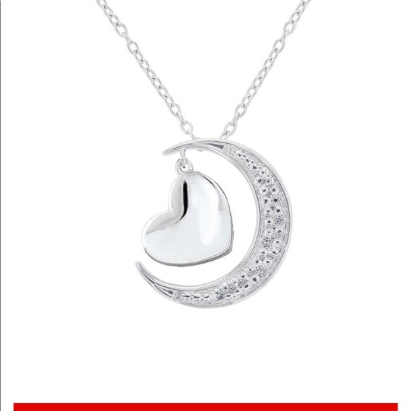 Brand new silver necklace with diamonds - Picture 2 of 6